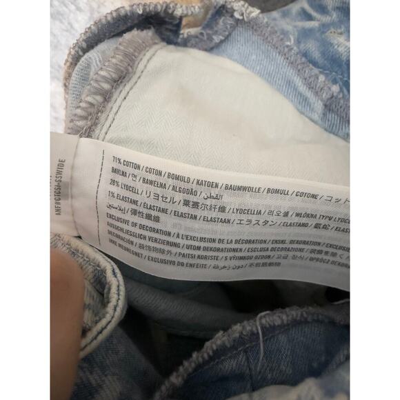 Abercombie & Fitch High Waist Acid Wash Paper Bag Mom Jeans Sz 2 - Picture 7 of 7